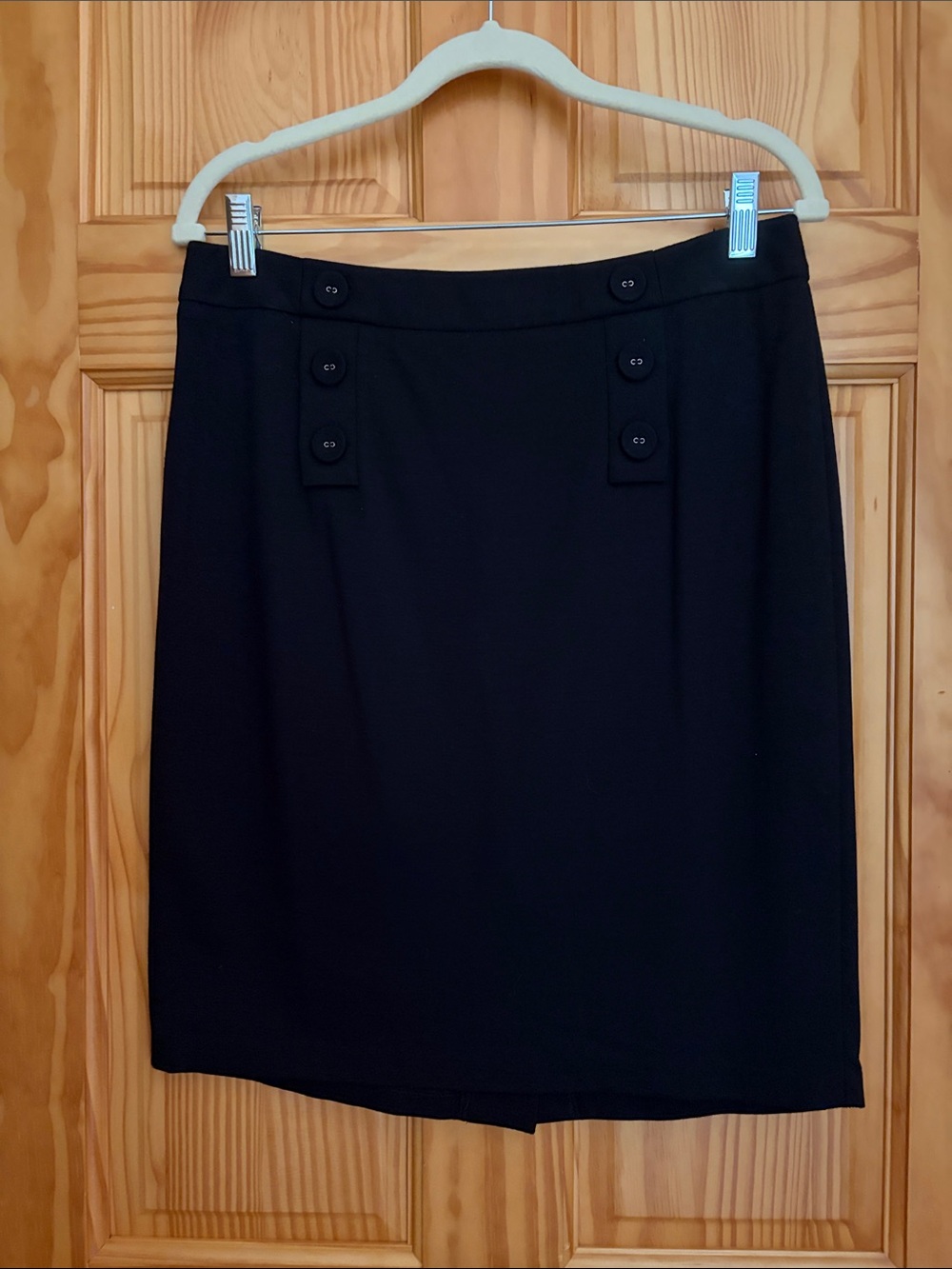 Talbots Black Button-Accent Pencil Skirt